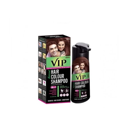 شامبو صبغة شعر من VIP بمستخلص اللؤلؤ اللون البني - 180 مل