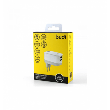 شاحن منزلي ذكي بمؤقت و منفذين شحن