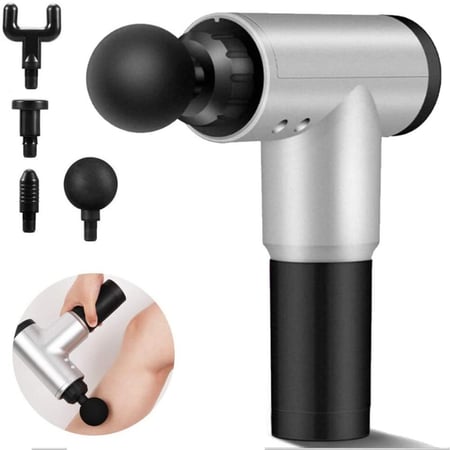 مساج تدليك عميق للعضلات لتخفيف الام العضلات وتيبسها 6 سرعات + 4 قطع تدليك الراس