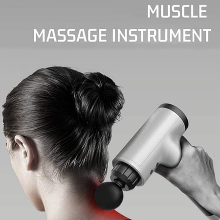 مساج تدليك عميق للعضلات لتخفيف الام العضلات وتيبسها 6 سرعات + 4 قطع تدليك الراس