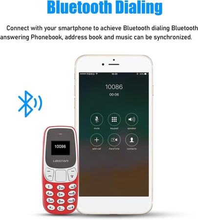 WESE BM10 Mini Bluetooth Phone, GSM Bluetooth Handset Phone Dual Card Dual Standby Mini Mobile Phone Bluetooth Dialer Small Cell Phone Kids Phone Built in Voice Changer (Red)