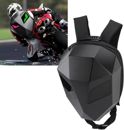 شنطة ظهر للدراجة النارية من جيه سي بي واي اي يو ال، مقاومة للماء تدعم نظام iOS/Android وشاشة LED للنص/الصورة/GIF بتصميم رسوم متحركة للابتوب