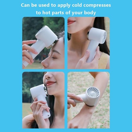 مروحة صغيرة محمولة FS16، سعة 2000 مللي أمبير، مروحة يدوية قوية قابلة لإعادة الشحن عبر منفذ USB مروحة تبريد - أبيض