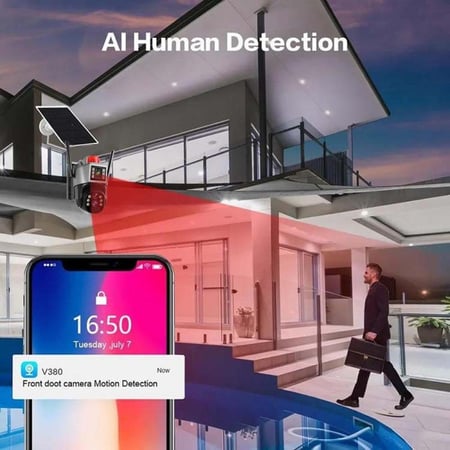 كاميرا الطاقة الشمسية 4G عدستين6K
