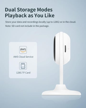 كاميرا الأمان الداخلية 360 AC1C، 1080 بكسل، رؤية ليلية الألوان، التعرف على الوجه بدون شحن سحابي، زاوية رؤية 130 درجة، اكتشاف الإنسان والحركة، مناطق الأنشطة، السحابة والتخزين المحلي