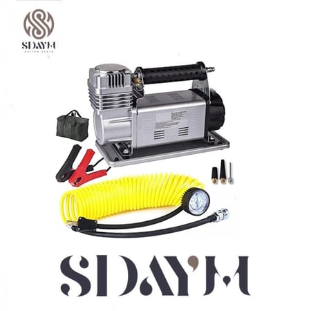 ضاغط هواء ثقيل اسطوانة مزدوجة 150 رطل لكل بوصة مربعة 12 فولت ماركة AGC للسيارات وسيارات الدفع الرباعي والمركبات الثقيلة مع حقيبة حمل