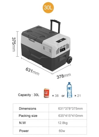 ثلاجة التجميد ، 12 فولت / 24 فولت محمولة 30 لتر من البيكول