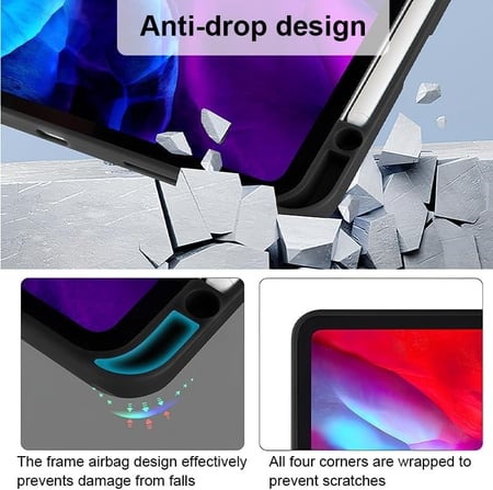 حافظة حماية للتابلت بتصميم جراب مصنوعة من الجلد والبولي يوريثين الحراري باللون الأزرق الكحلي