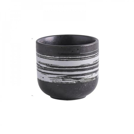 كوب فخار اسود بلون أبيض متداخل