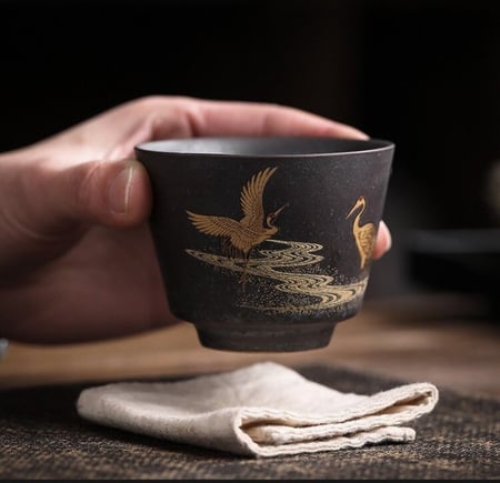 مجموعة 4 أكواب فخارية برسومات