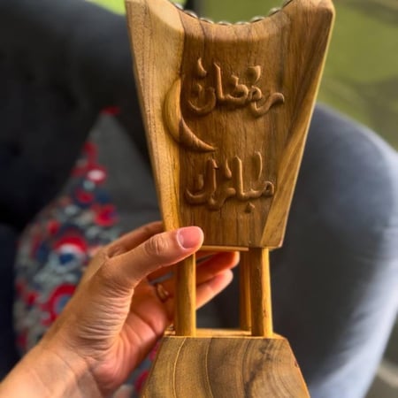 مبخرة خشبية - خشب التيك رمضان مبارك