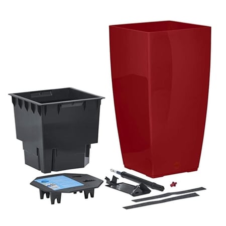 حوض Casa Brilliant مربع طويل ري ذاتي - أحمر قرمزي