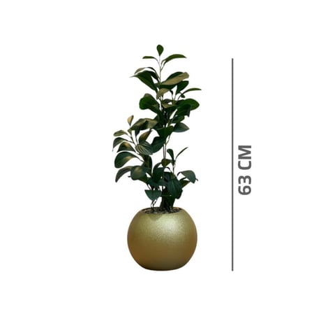 شنلة ليمون صناعية حوض بلاستيك ذهبي