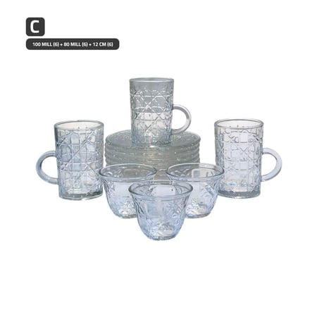 طقم ضيافة شاي وقهوة زجاج