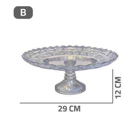 صحن زجاج شفاف بقاعدة