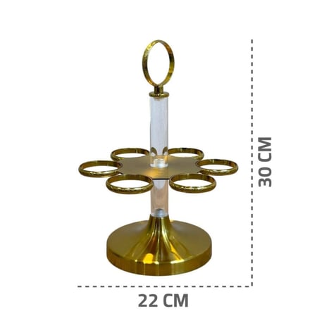 حامل فناجين القهوه اكريلك ذهبي  6 خانات