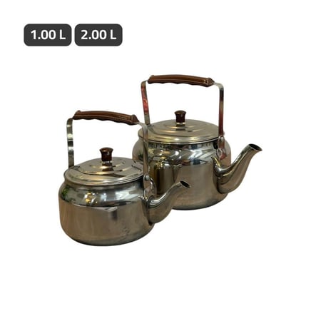 ابريق شاي استيل يد بني