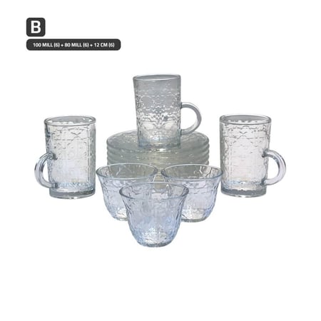 طقم ضيافة شاي وقهوة زجاج