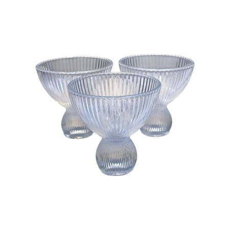 طقم كاسات حلا زجاج 3 قطع