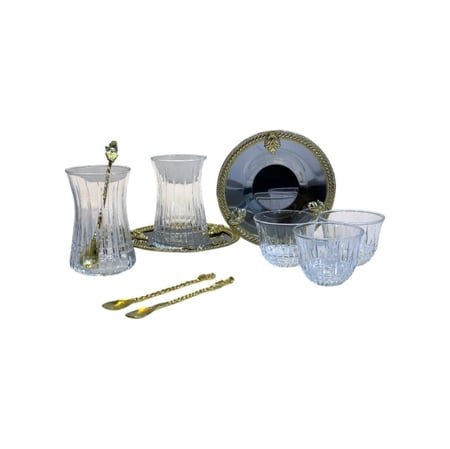 طقم ضيافة زجاج خطوط