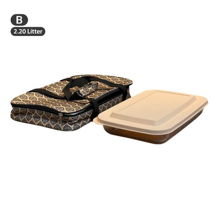 صينية زجاج بغطاء سيلكون وشنطة حافظة