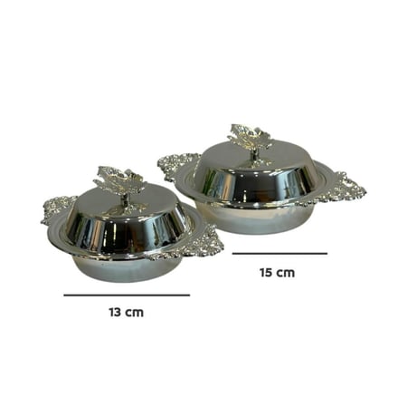 تمرية ستانلس ستيل فضي مقبض شكل ورقة شجر