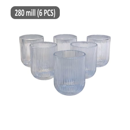 طقم كاسات رجاج شفاف