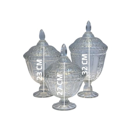 وعاء ضيافة زجاج بغطاء