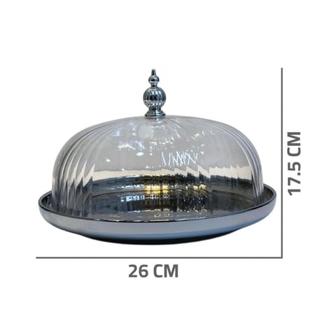 صحن تقديم سيراميك بغطاء بلاستيك