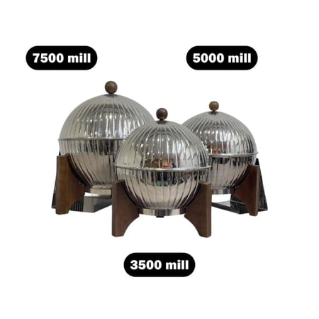 حافظة تقديم فاخرة مع ستاند غطاء وقاعدة خشب