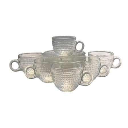 طقم فناجين قهوة تركي زجاج شفاف