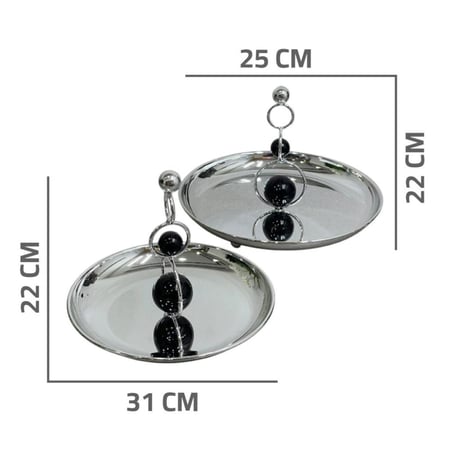 حامل  ضيافة وتقديم ستيل كرة زجاج أسود