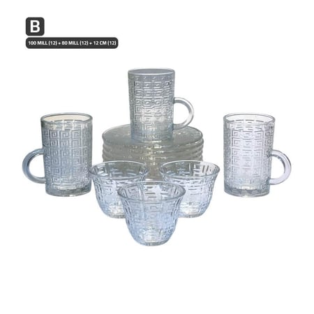 طقم ضيافة شاي وقهوة زجاج