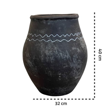 مركن زرع سيراميك نقشة خط متعرج