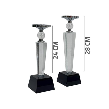 شمعدان زجاجي قاعدة سوداء