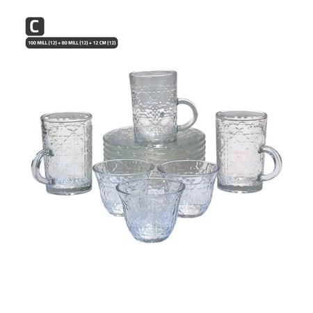 طقم ضيافة شاي وقهوة زجاج