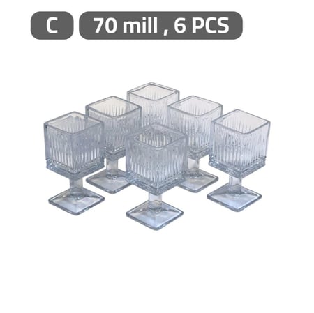 اطقم كاسات كريستال بالقاعدة 6 قطع C