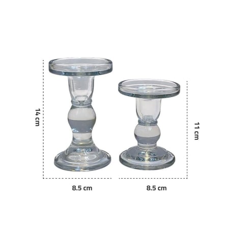 شمعدان زجاجي شفاف
