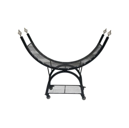 حاملة حطب هلالي حديد أسود