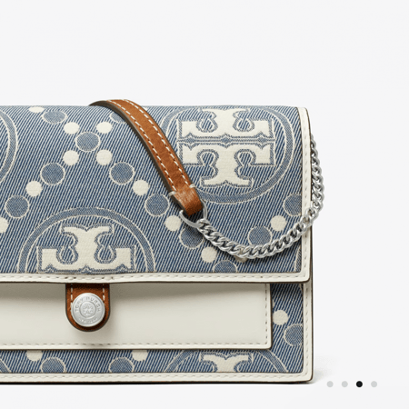T MONOGRAM DENIM WALLET CROSSBODY