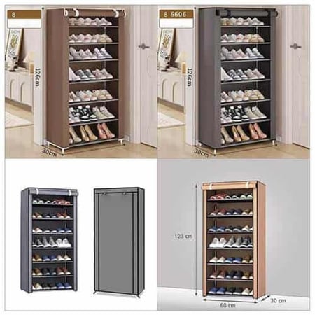 رفوف الأحذية 7 طبقات قماش لترتيب الأحذية والجزم بطريقة عملية منظمة