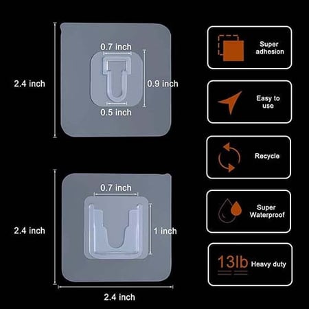 حامل جداري لاصق لتعليق الأدوات المختلفة بمقاس عملي يتحمل الأوزان