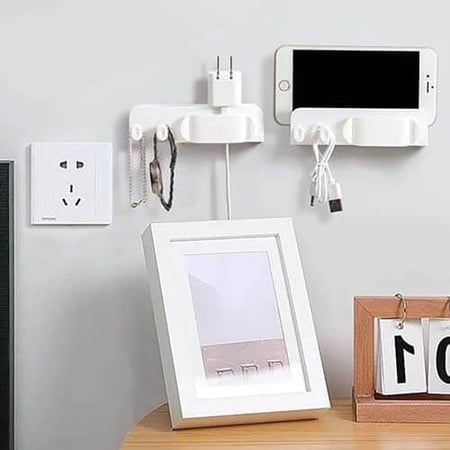 قاعدة جوال يثبت على الحائط ومنظم اسلاك عملي لشحن الأجهزة الذكية