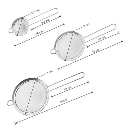 مصفاة ستيل تأتي بأحجام عملية صغيرة للاستخدامات اليومية السريعه بالمطبخ
