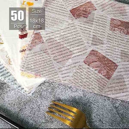 أوراق تغليف سندوتشات مطبوع لتغليف الوجبات وتجفيف المأكولات من الزيوت