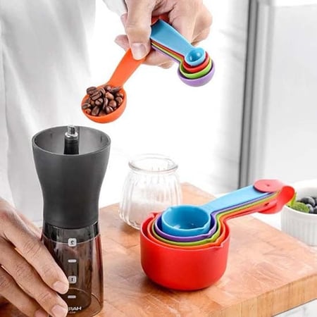 ملاعق معيارية بلاستيك وقياس 10 أحجام لتسهيل عمليات تحضير الأطعمه