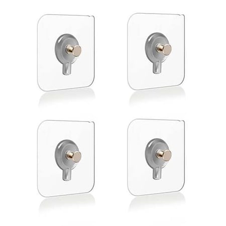 حامل لوحات جداري لاصق شفاف مجموعه 4 قطع حل عملي وسريع يتحمل الأوزان