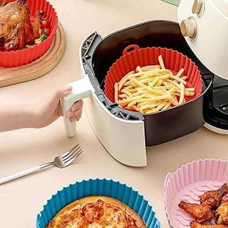 صحن سيليكون للقلاية الهوائية عملي للطبخ ويحافظ على نظافة القلاية