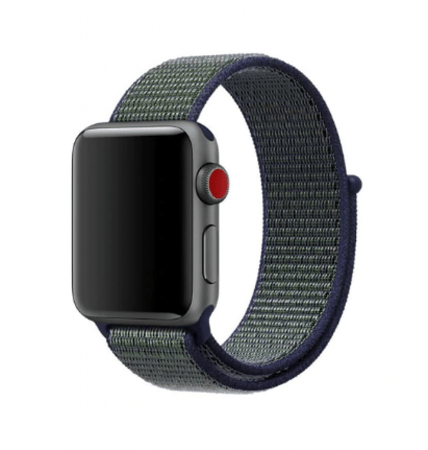 سوار اخضر مزرق قماش ساعة ابل Blue Green nylon strap
