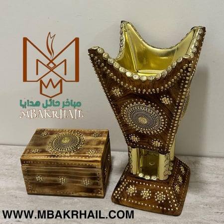 مبخرة رشم بني | علبة للعود بني | ذهبي